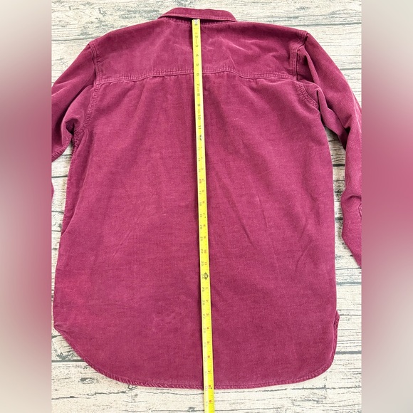Steve & Barry's Men's Burgundy Corduroy Long Sleeve Button Shirt, Size Large - Picture 5 of 7